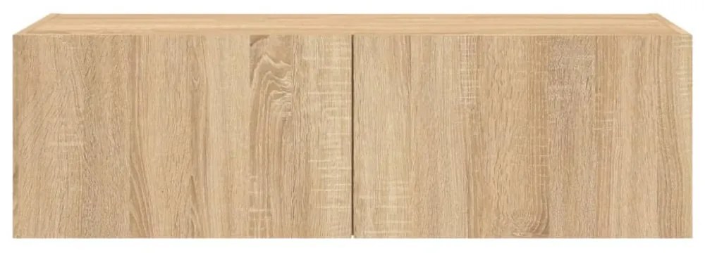 sonoma tölgy színű fali TV-szekrény LED-ekkel 100 x 35 x 31 cm