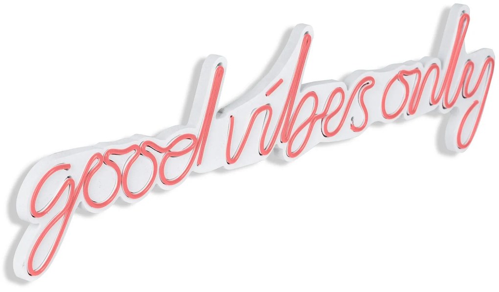 Műanyag LED-es fali dekoráció, Good Vibes Only - Pink