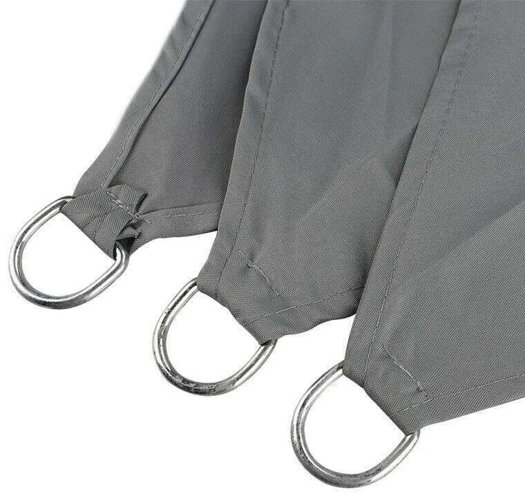 Szögletes napvitorla, 3,6 méteres, több típusban-háromszög alakú, poliészter, szürke