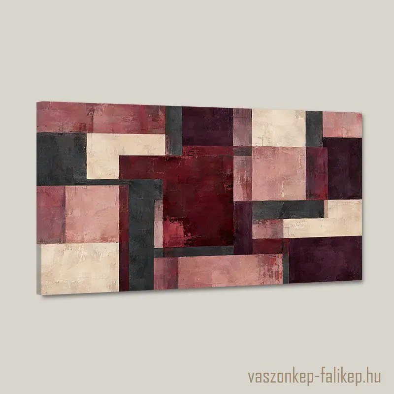 Bordó Egyensúly falikép – Absztrakt mélység 40x23 cm