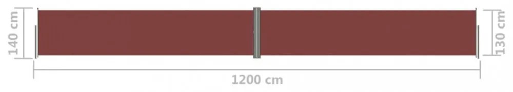 barna behúzható oldalsó napellenző 140x1200 cm