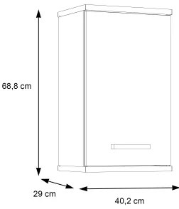 Fali fürdőszobaszekrény VENOM antracit/barna