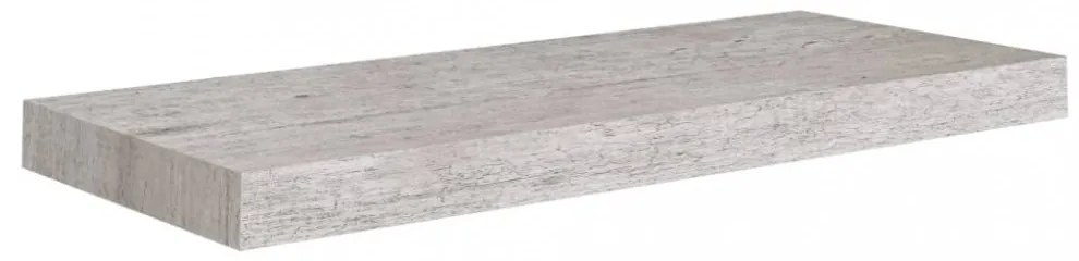 2 db betonszürke MDF lebegő fali polc 60 x 23,5 x 3,8 cm