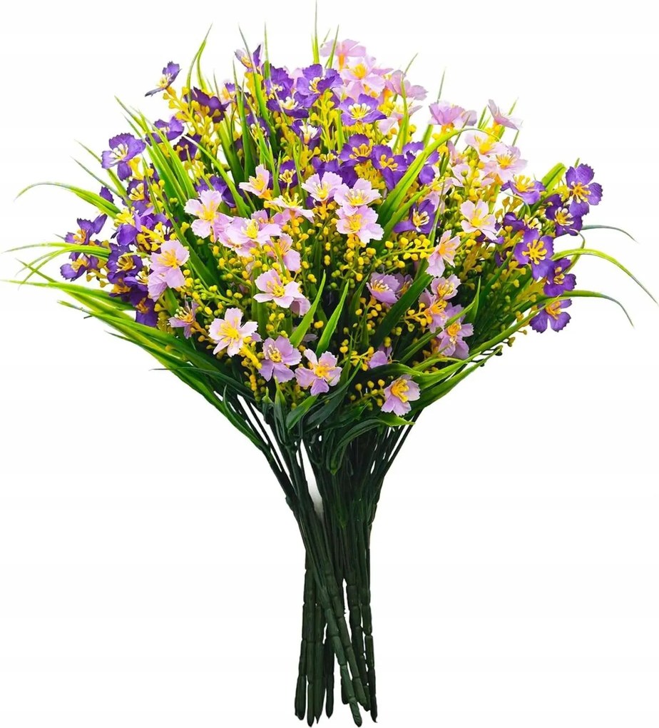Művirág dekorációs csokor lila 35cm 8db