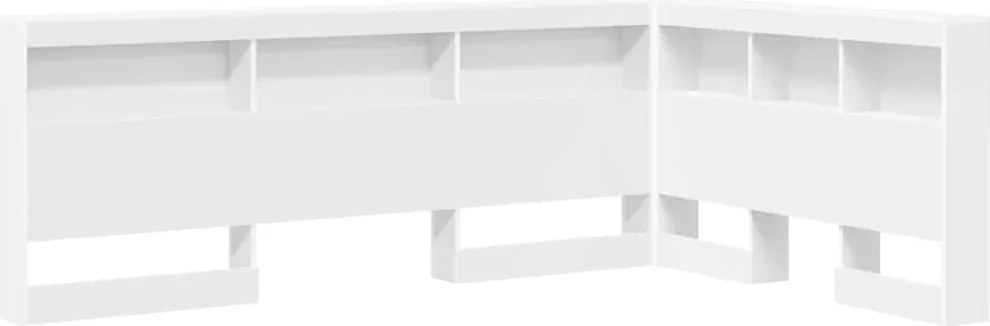 vidaXL Tároló fejtámla polcokkal Fehér 207,5 x 137,5 x 76,5 cm Faanyag