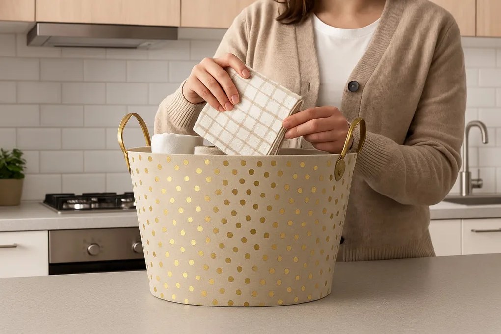 Műanyag gurulós állvány kosárral Fehér/Fekete