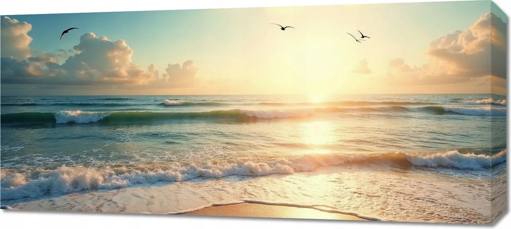 Vászonkép 90x40cm Vászonkép Hálószoba Nappaliba Panoráma Tenger 2