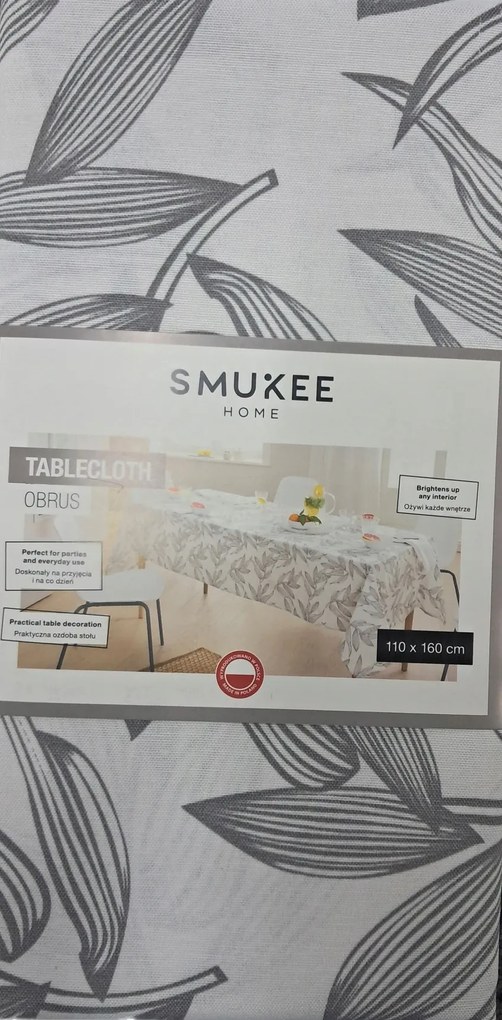 Smukee gyönyörű Abrosz dekoratív anyag 110x160 cm szürke levelek