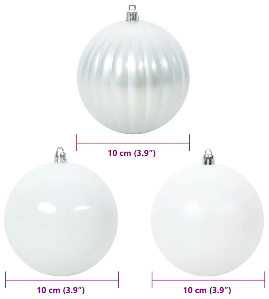 Karácsonyi Díszgömb Készlet 15 pcs Fehér