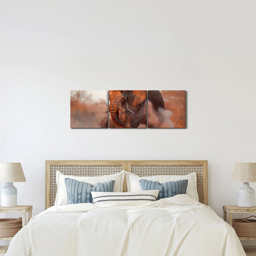 Kép - Nagy afrikai elefánt (órával) (90x30 cm)