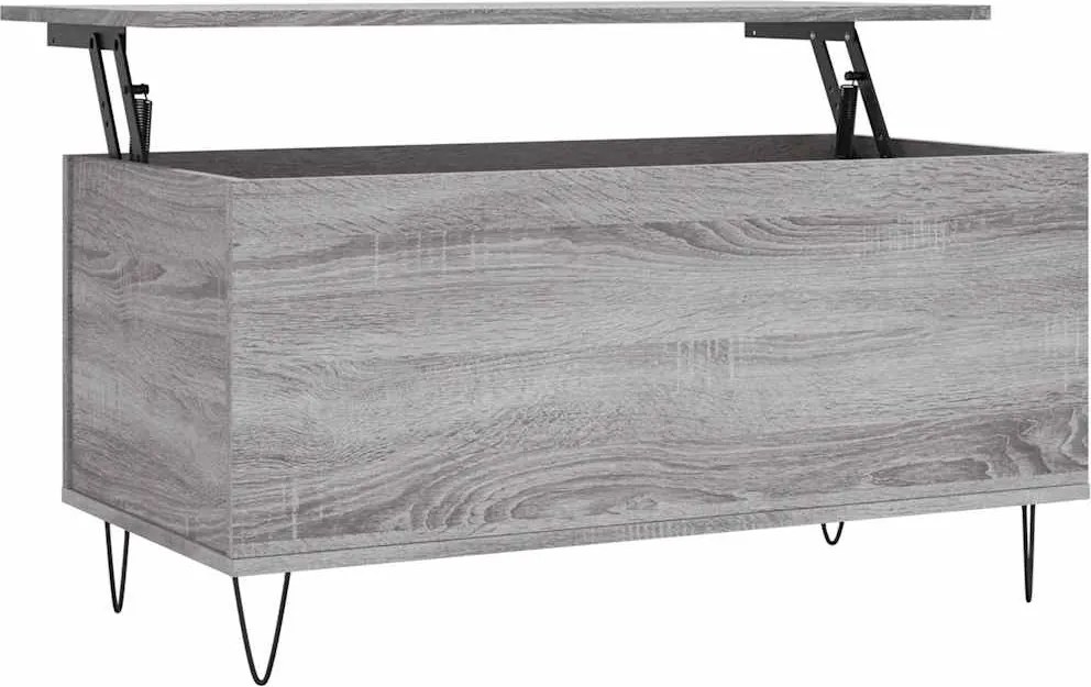 vidaXL szürke sonoma színű szerelt fa dohányzóasztal 90x44,5x45 cm