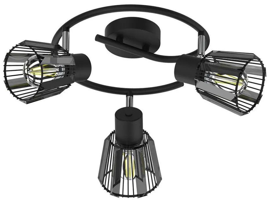 Prezent 27518 - spotlámpa PONTEO 3xE27/40W/230V fekete