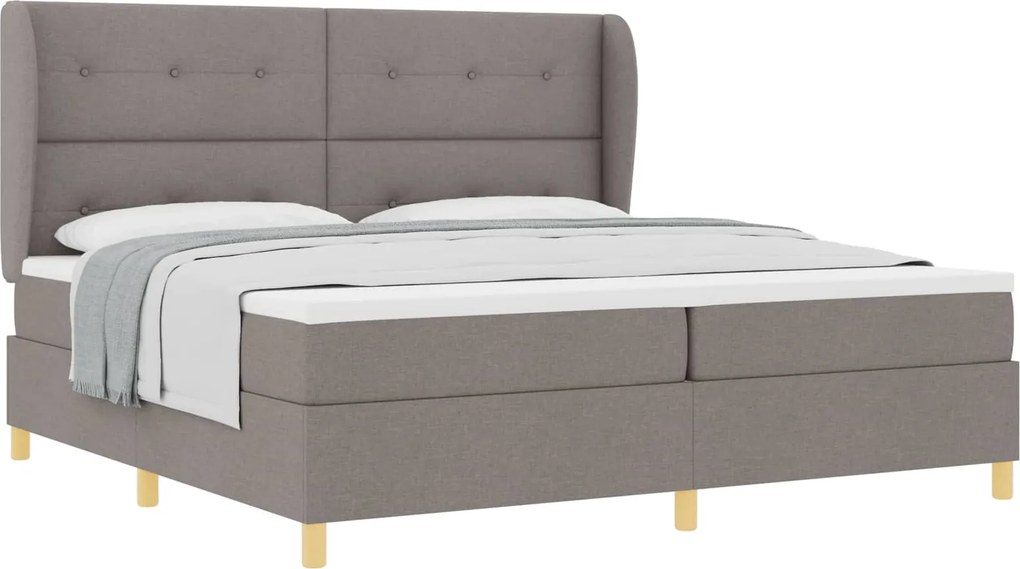 vidaXL Boxspring ágy matraccal Sötétszürke 90x190 cm Szövet Tópszínű
