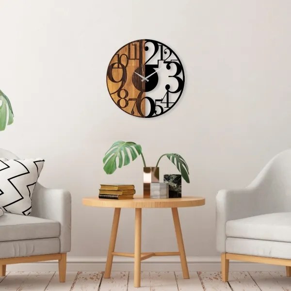 Fali óra 56 cm átmérő, 1xAA, fa/fém kivitel