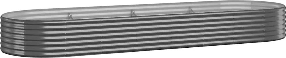 vidaXL antracitszürke horganyzott acél kerti magaságyás 322x100x36 cm