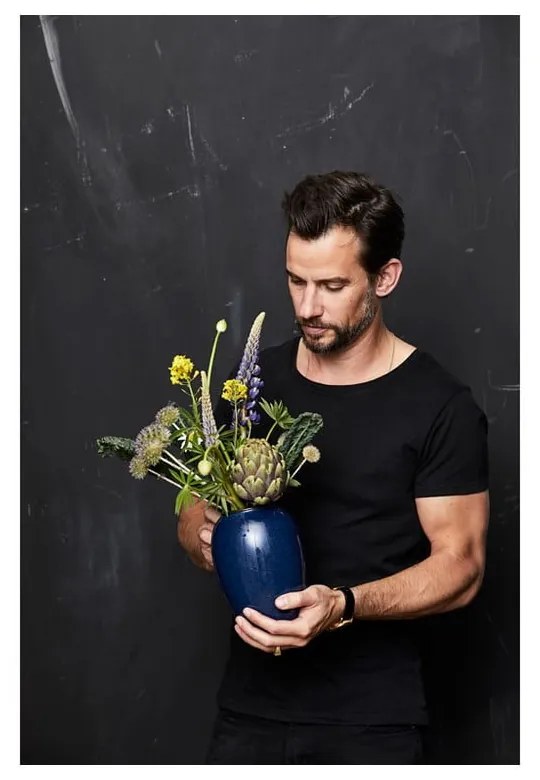 Sötétkék kőedény váza (magasság 20 cm) Gastro Blue – Bitz