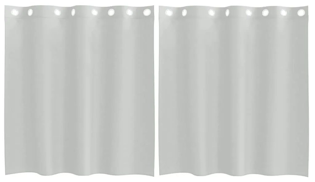 2 db világosszürke fátyolfüggönyök rojtokkal 140x140 cm