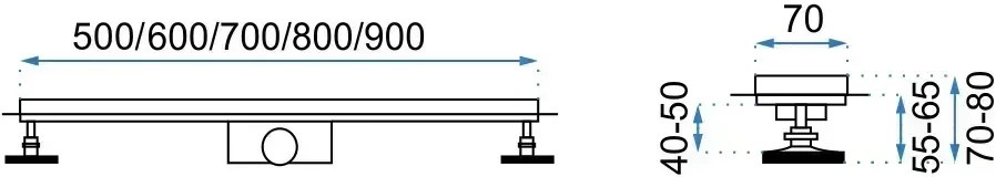 Rea Pro, lineáris vízelvezető csatorna 70cm GÖRÖG, fényes arany, REA-G8028