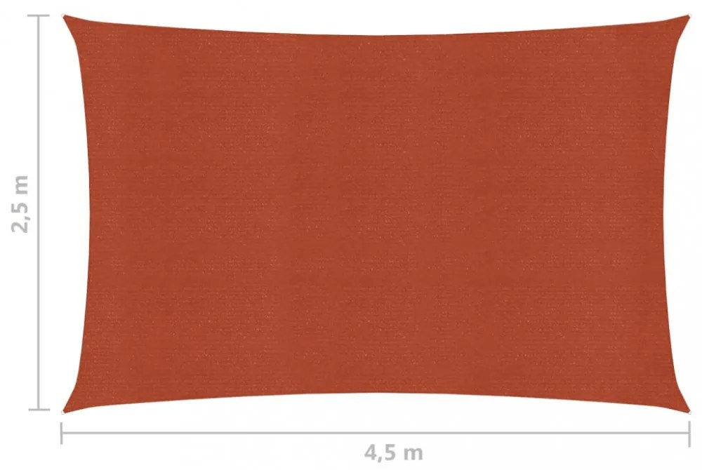 terrakotta HDPE napvitorla 160 g/m² 2,5 x 4,5 m