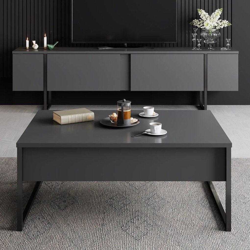 Dohányzóasztal Luxe - Anthracite, Black