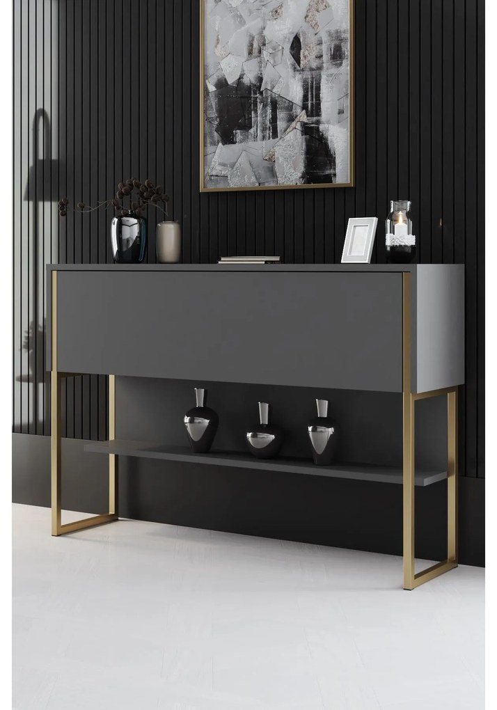 Komód Luxe - Gold, Anthracite