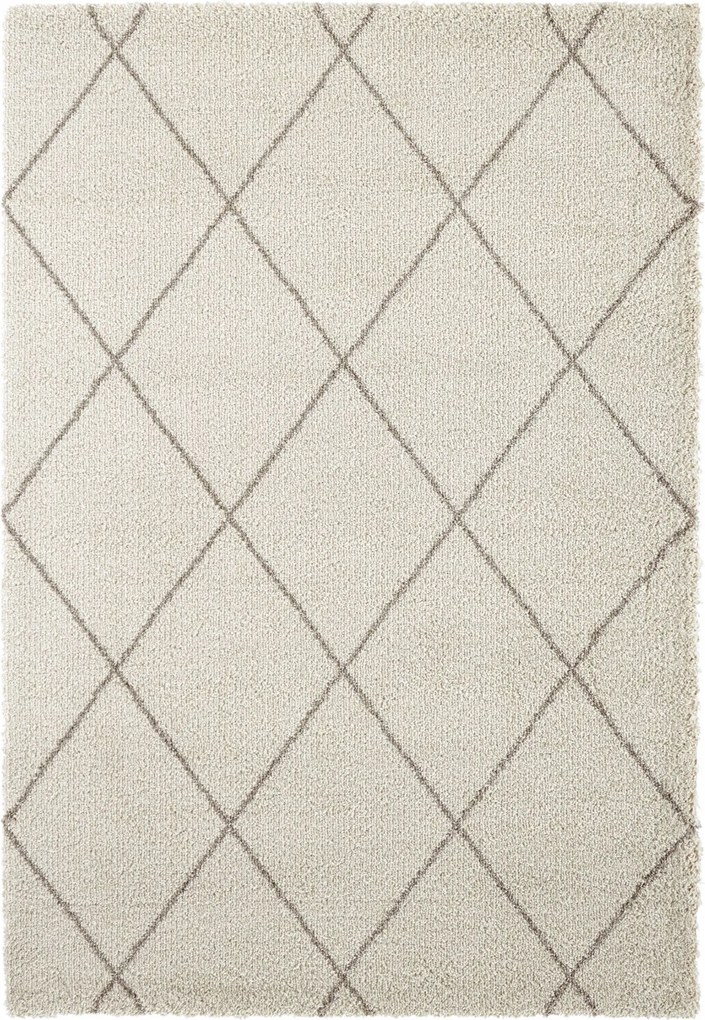 Shaggy szőnyeg nappaliba 160x230cm,bézs-szürke boho minta, puha sörték