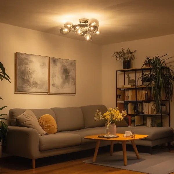 Brilagi - LED Felületre szerelhető csillár MILLA 10xG9/3W/230V fényezett króm/füstös