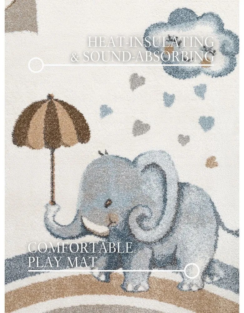Krémszínű gyerek szőnyeg 160x230 cm Walk like an Elephant Rainy Party – Villeroy&Boch