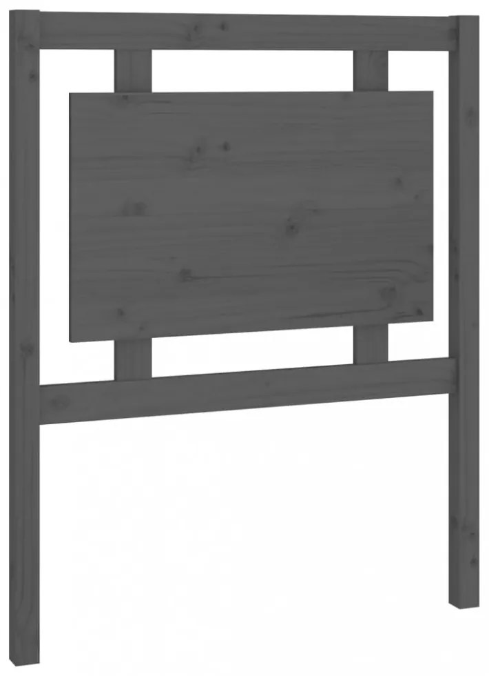 szürke tömör fenyőfa ágyfejtámla 80,5 x 4 x 100 cm