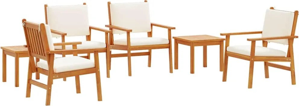 vidaXL Kerti Kanapé Szett 6 pcs Barna Tömör Akácfa