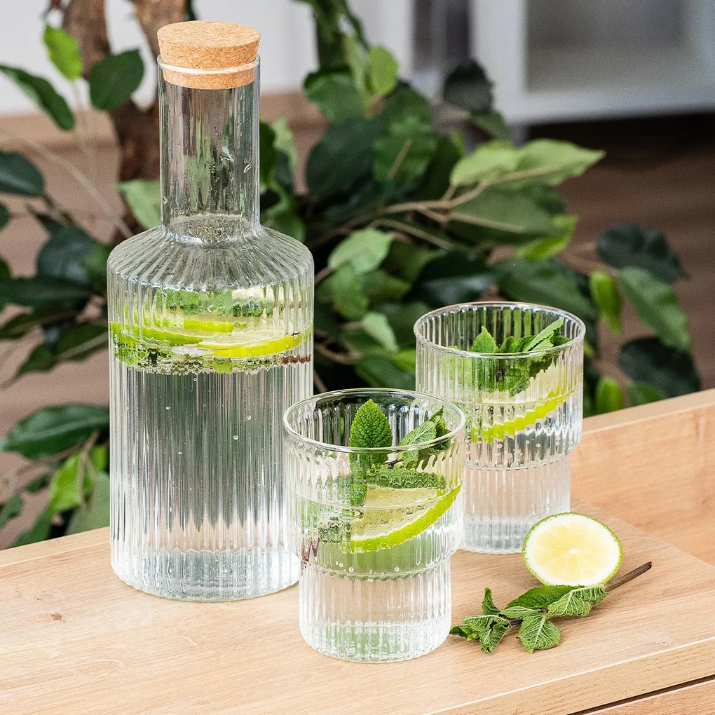 4Home Serve üvegkaraffa parafa dugóval , 1 l