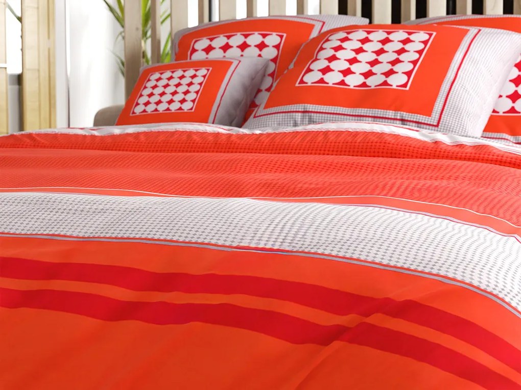 Renforcé pamut ágyneműhuzat TABITA piros Ágyneműhuzat mérete: 2 db 80 x 80 cm | 200 x 200 cm