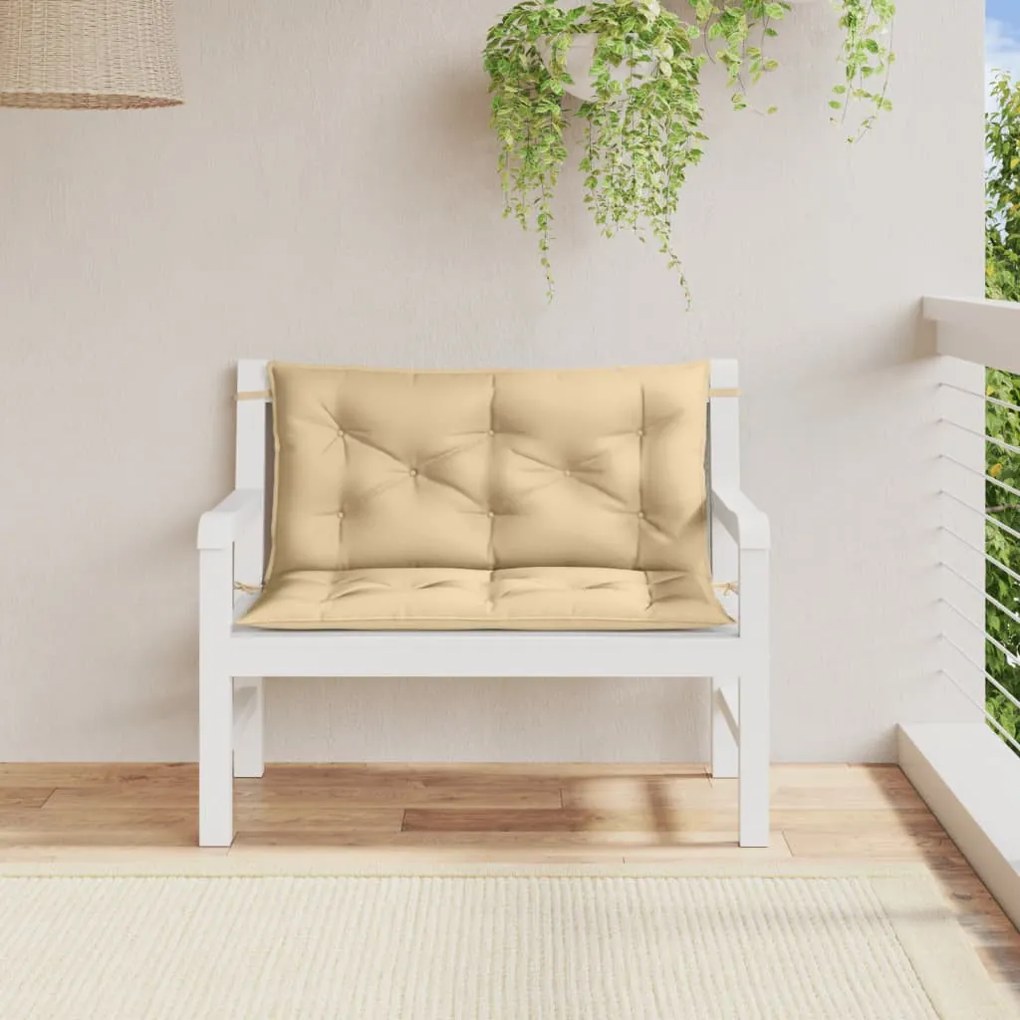 2 db melange bézs szövet kerti padpárna 100 x 50 x 7 cm