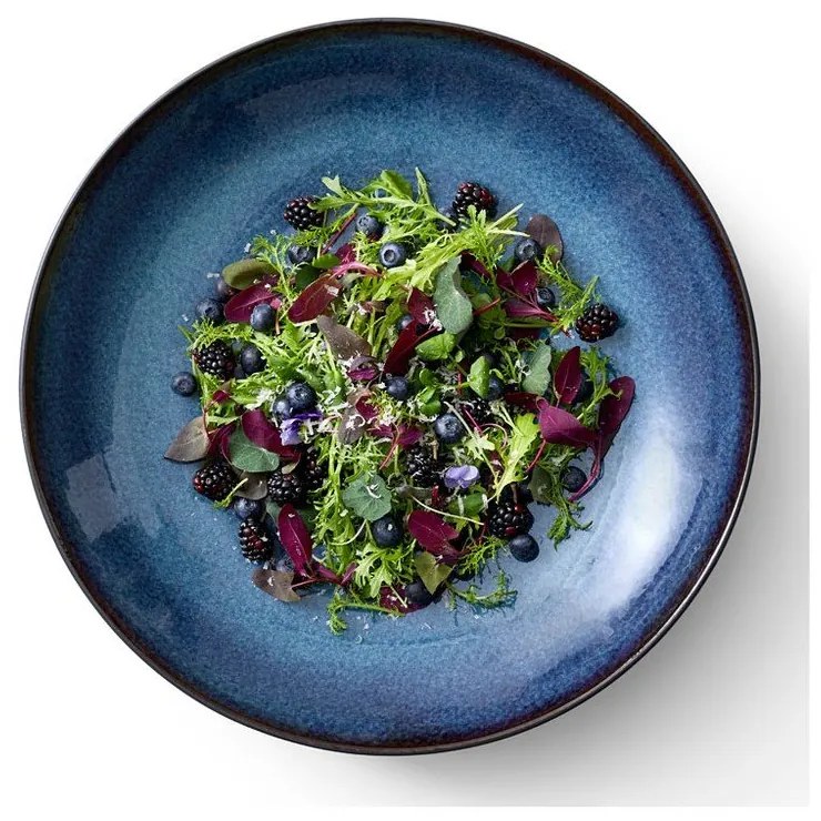 Fekete-kék kőedény tál ø 40 cm Gastro Dark Blue/Black – Bitz