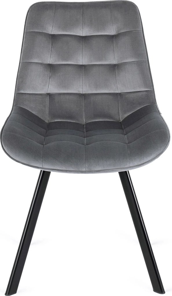 Krzesło RICK Szare Welurowe