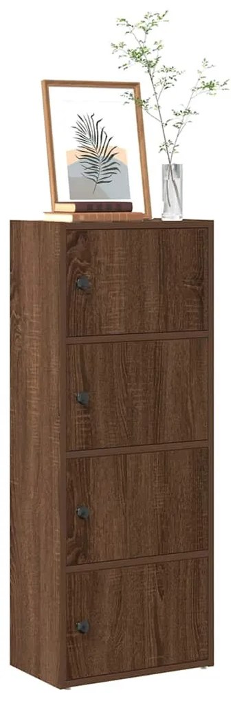 barna tölgy színű szerelt fa könyvszekrény 40x24x102 cm