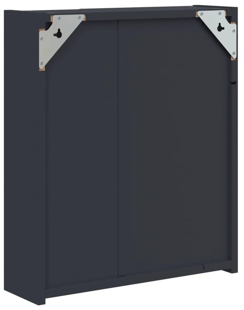 szürke tükrös fürdőszobaszekrény LED-del 45 x 13 x 52 cm