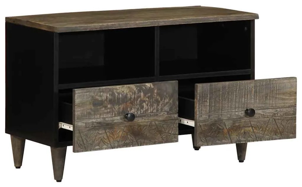 világosszürke tömör mangófa TV-szekrény70x33,5x46 cm
