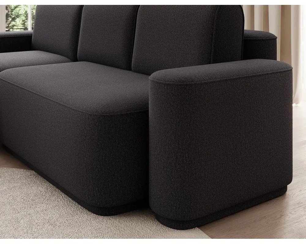 Sötétszürke zsenília kinyitható-tárolóhelyes sarokkanapé (bal oldali-heverő résszel) Aurumm – ELTAP