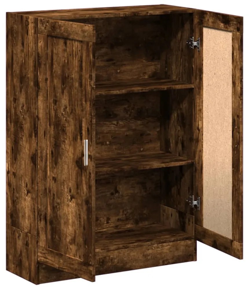 füstös tölgy színű szerelt fa könyvszekrény 82,5x30,5x115 cm
