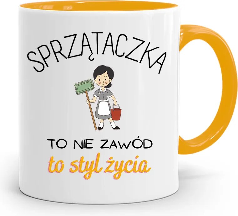 Takarítónőnek Sárga Bögre Születésnapi Ajándék fényképes nyomtatással