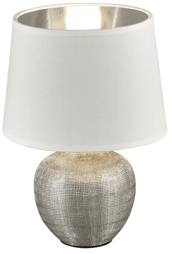 Luxor fehér kerámia-szövet asztali lámpa, magasság 26 cm - Trio