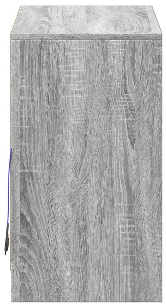 szürke sonoma szerelt fa tálalószekrény LED-del 72 x 34 x 61 cm