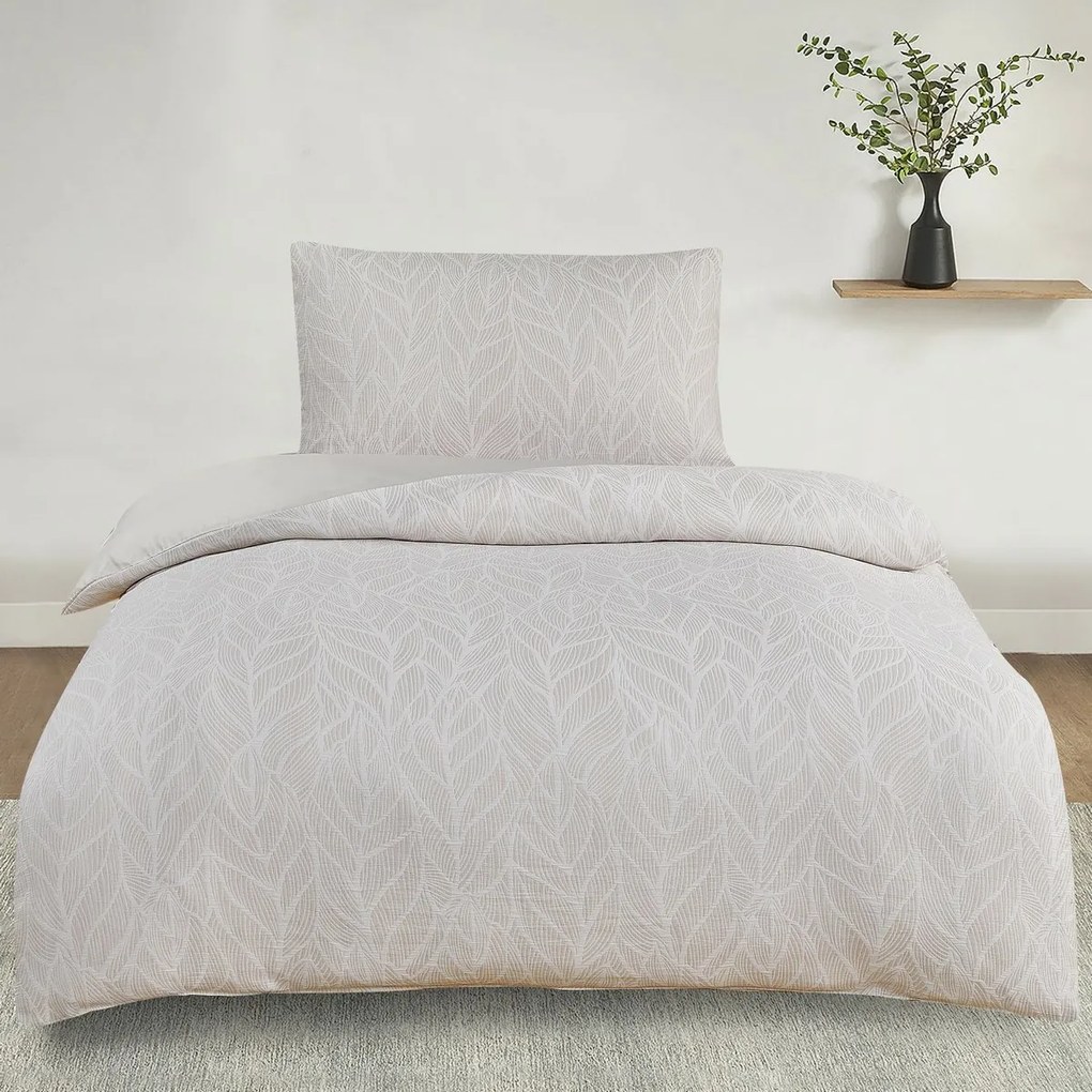 Alabama bézs színű jacquard ágynemű, 140 x 200 cm, 70 x 90 cm