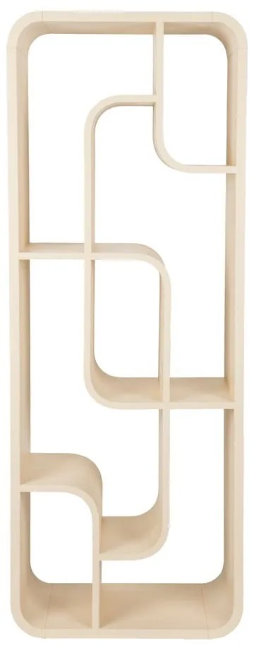 Krémszínű tölgyfa könyvespolc 60x160x35 cm Seven – Zuiver