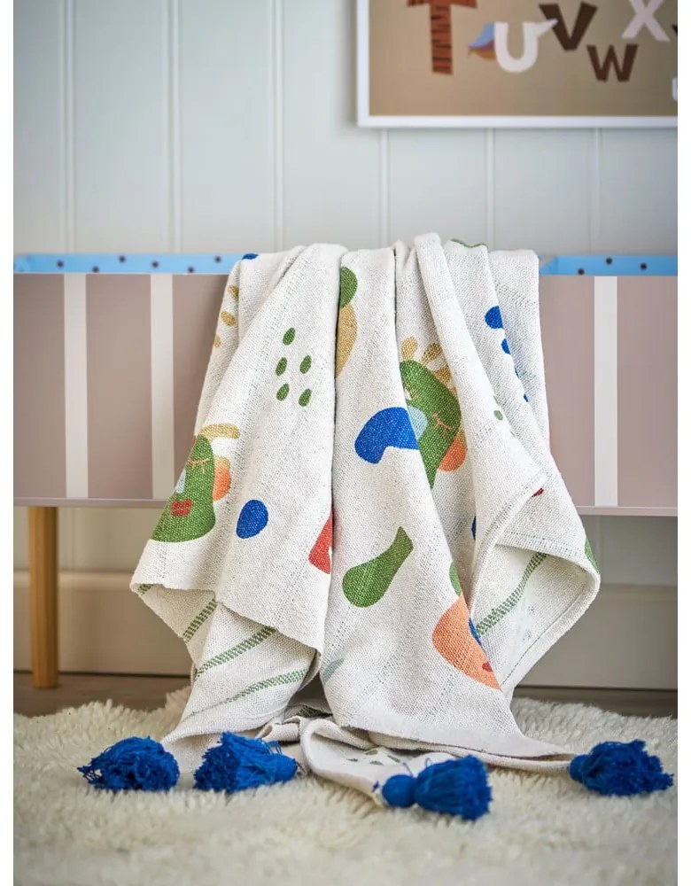 Krémszínű újrahasznosított pamut gyerek takaró 130x160 cm Sylvie – Bloomingville Mini