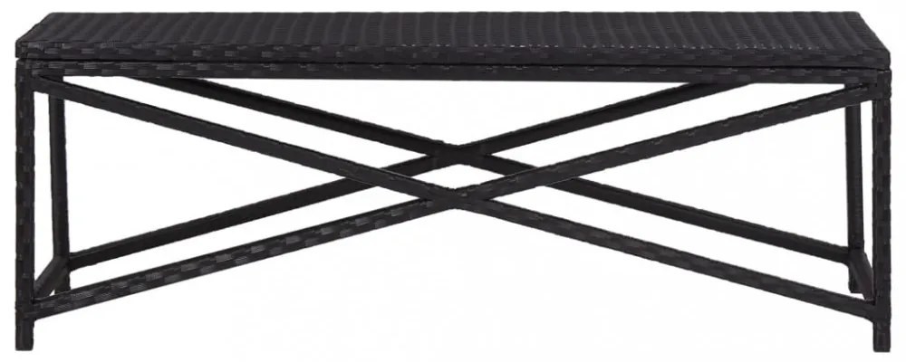 fekete polyrattan kerti pad 120 cm