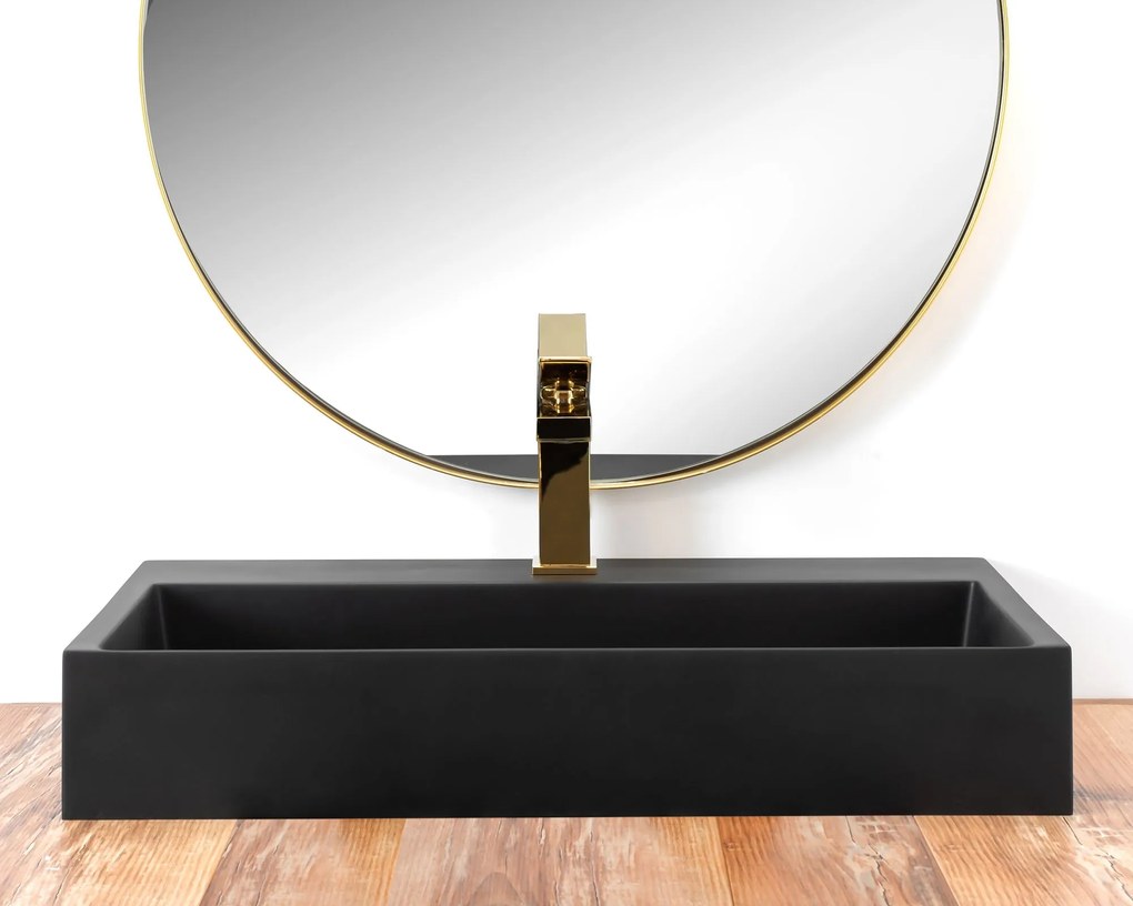 Konglomerátum mosdó GOYA BLACK MAT 60CM