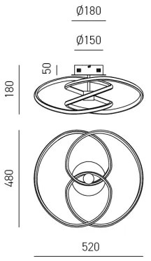 Gea Luce DIVA P P BIANCO- LED Dimmelhető felületre szerelhető csillár DIVA LED/42W/230V fehér