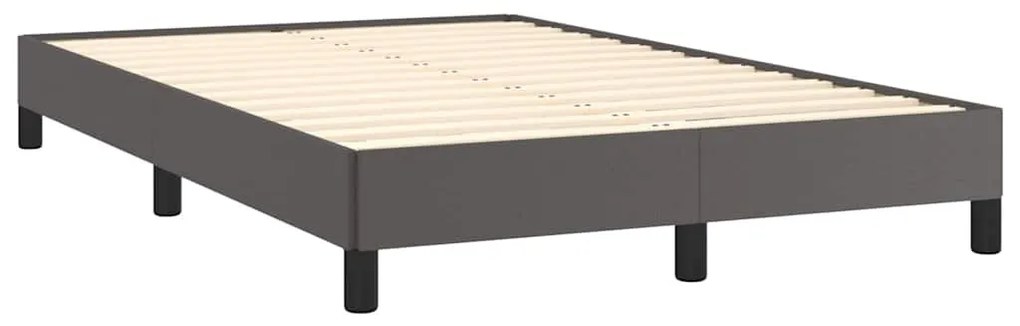 szürke műbőr rugós és LED-es ágy matraccal 120x190 cm
